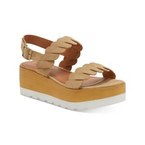 LUCKY BRAND Womens Brown 1.5 Wedge Vellenora Wedge Slingback Sandal 8.5 M